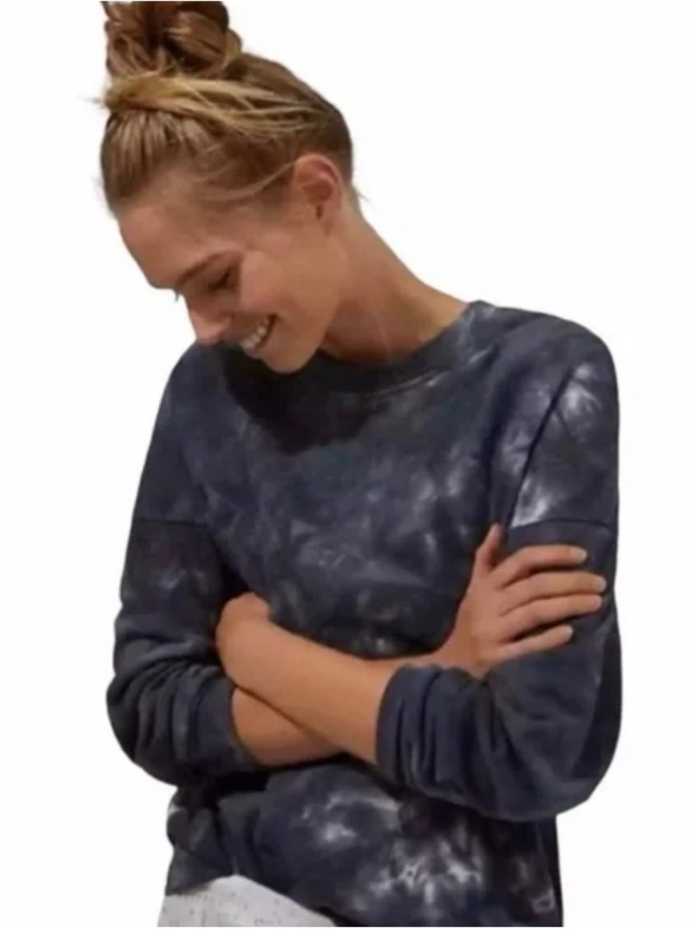 AllFenix Faded Black Tie Dye Crewneck Sweatshirt - Size S